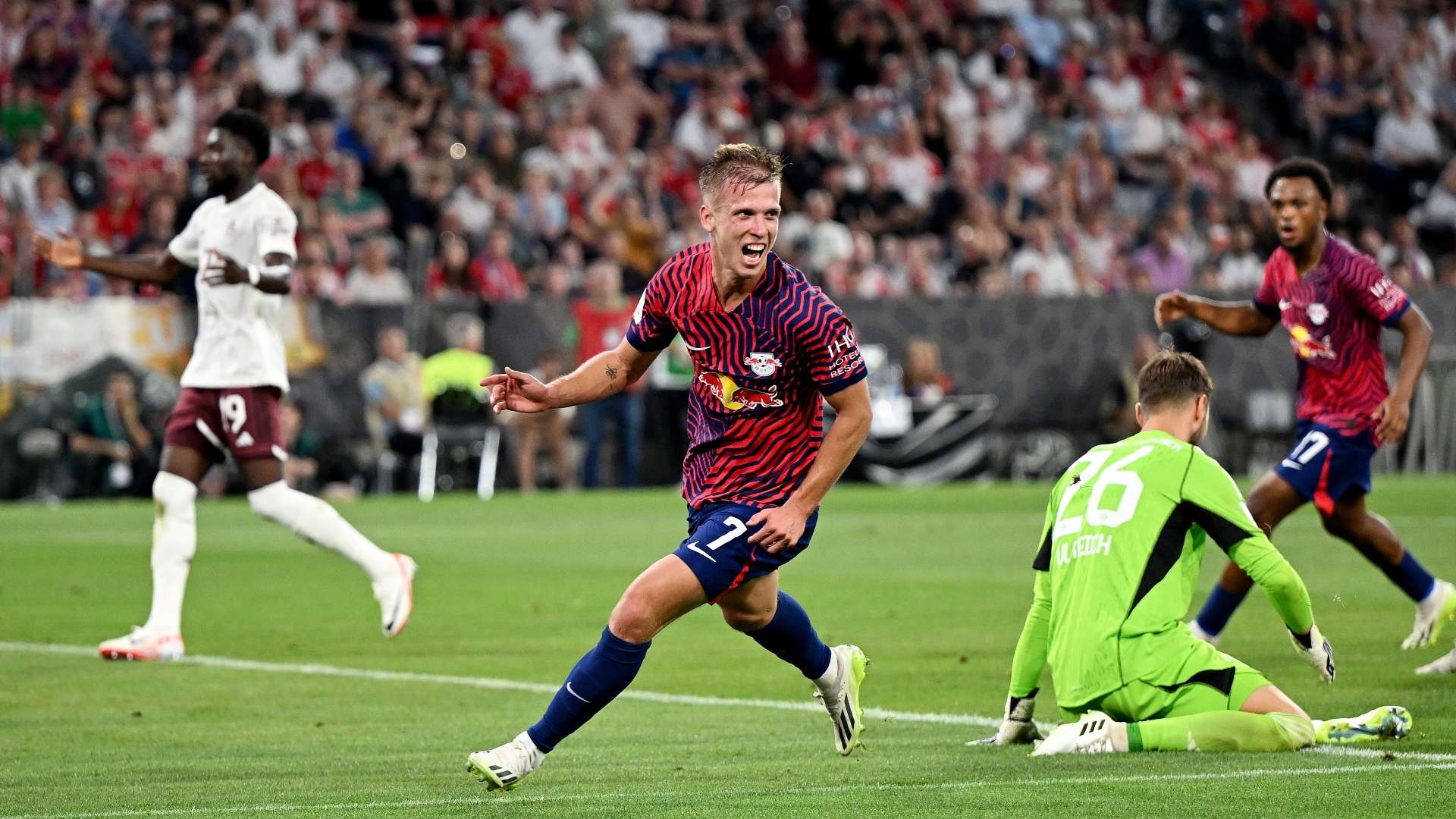 Dani Olmo Celebrating Leipzig Bayern 2023