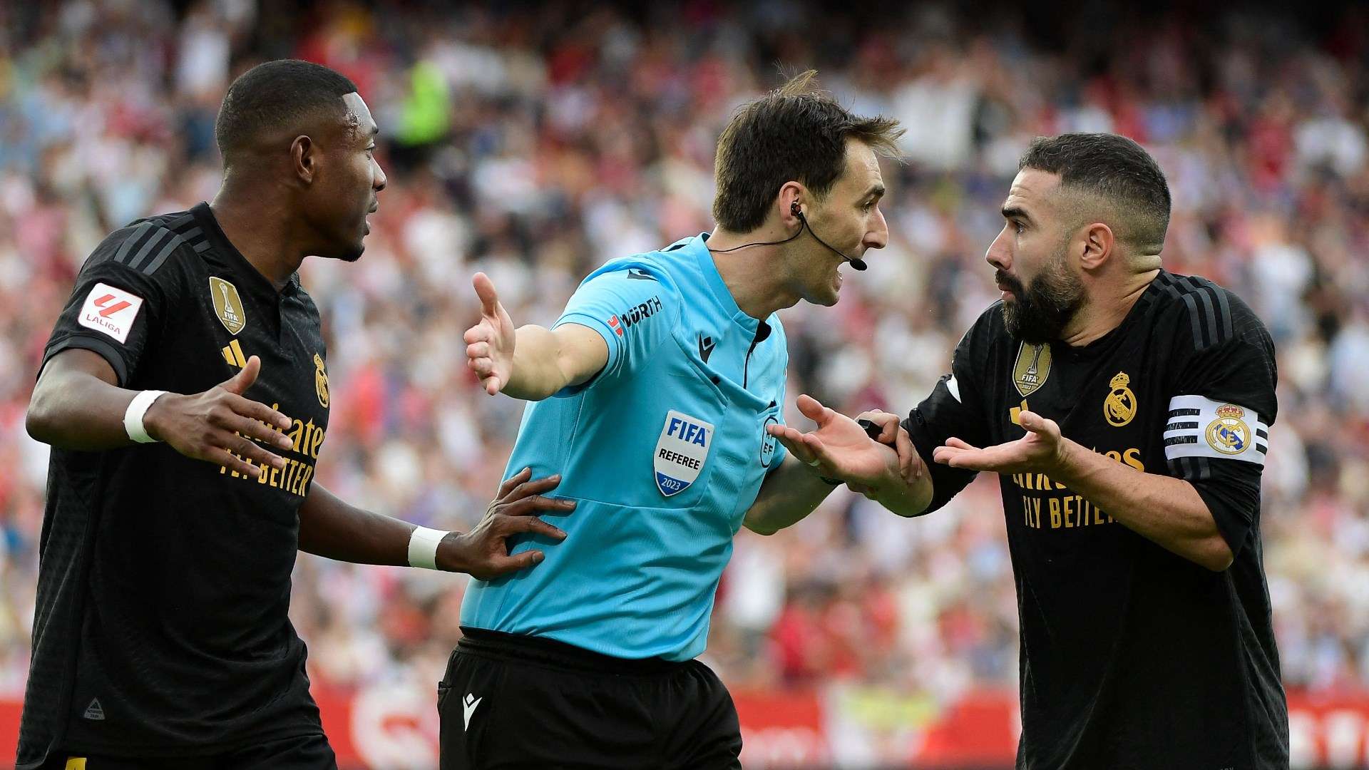 Ricardo de Burgos, Dani Carvajal, David Alaba, Sevilla vs. Real Madrid