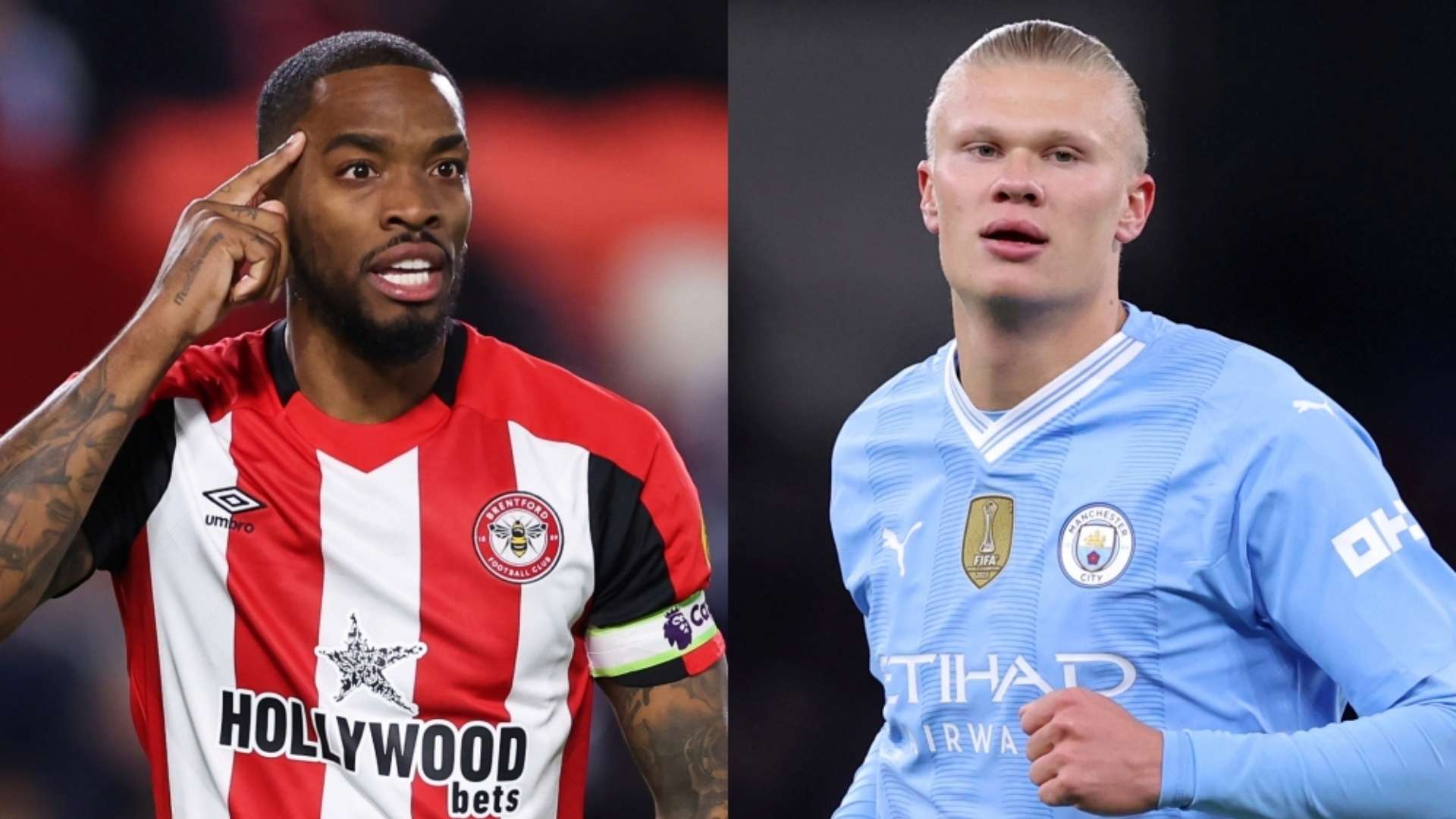 Ivan Toney Brentford Erling Haaland Man City