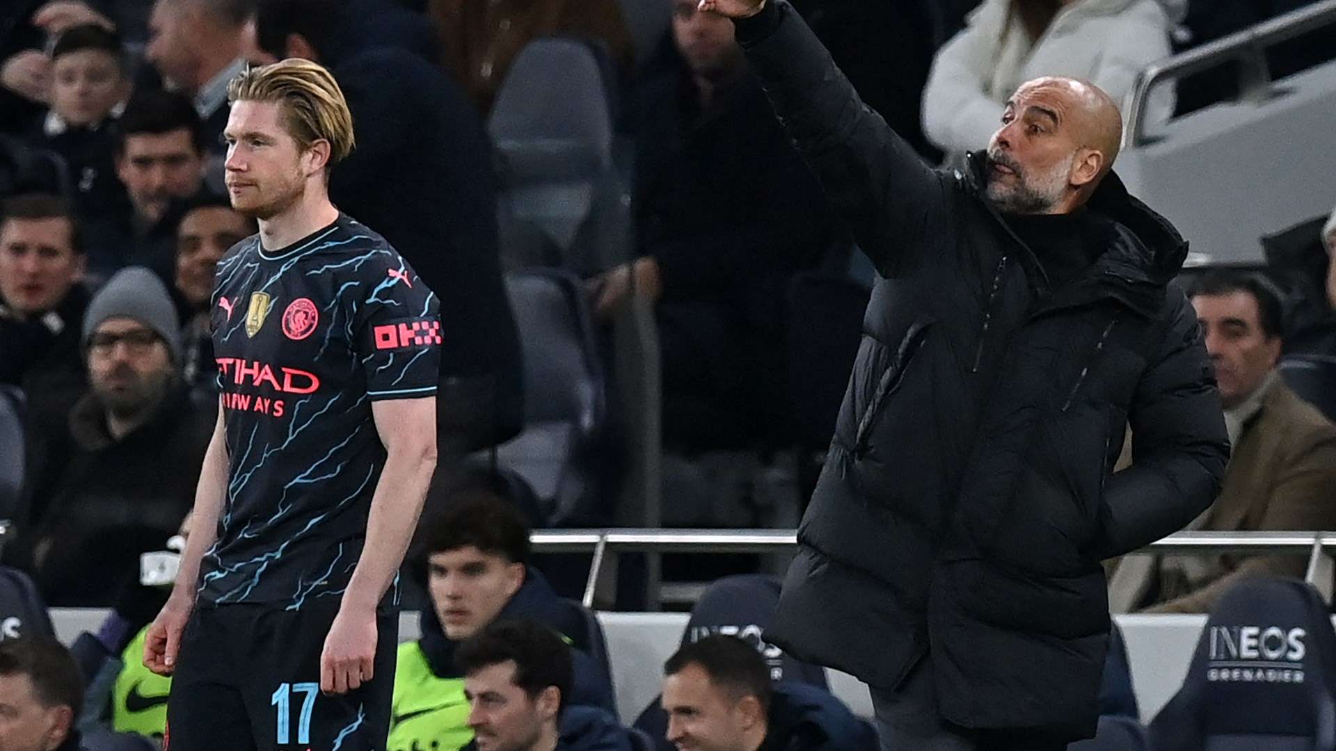 Tottenham Man City Kevin de Bruyne Pep Guardiola