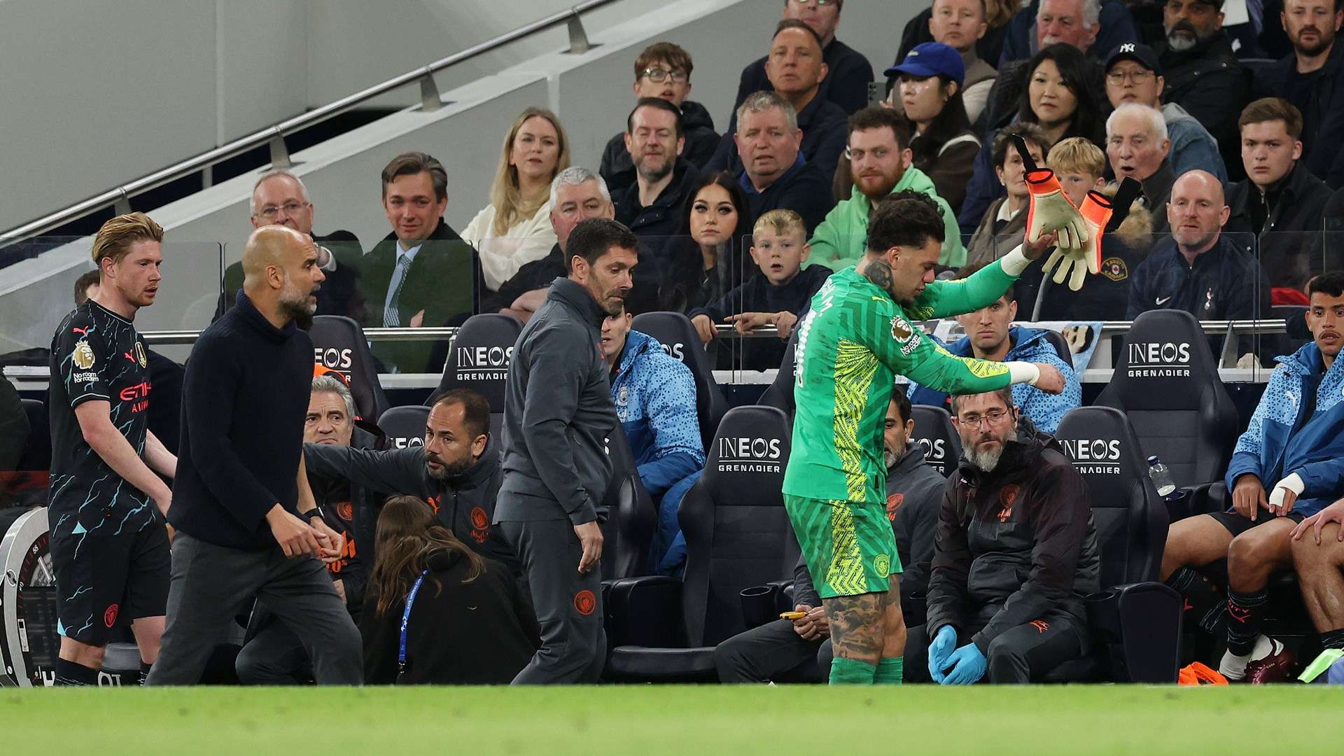 Pep Guardiola Ederson Man City Tottenham 2024