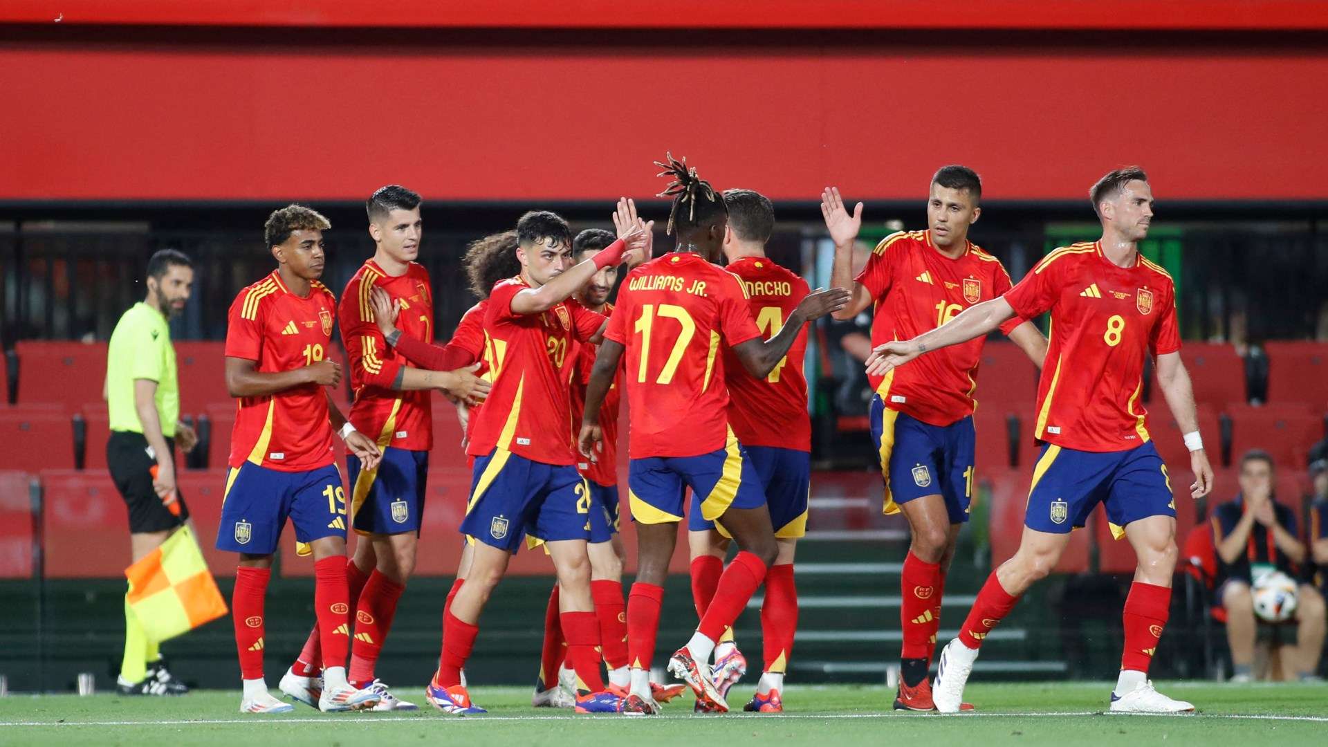 Spain celebrate Northern Ireland