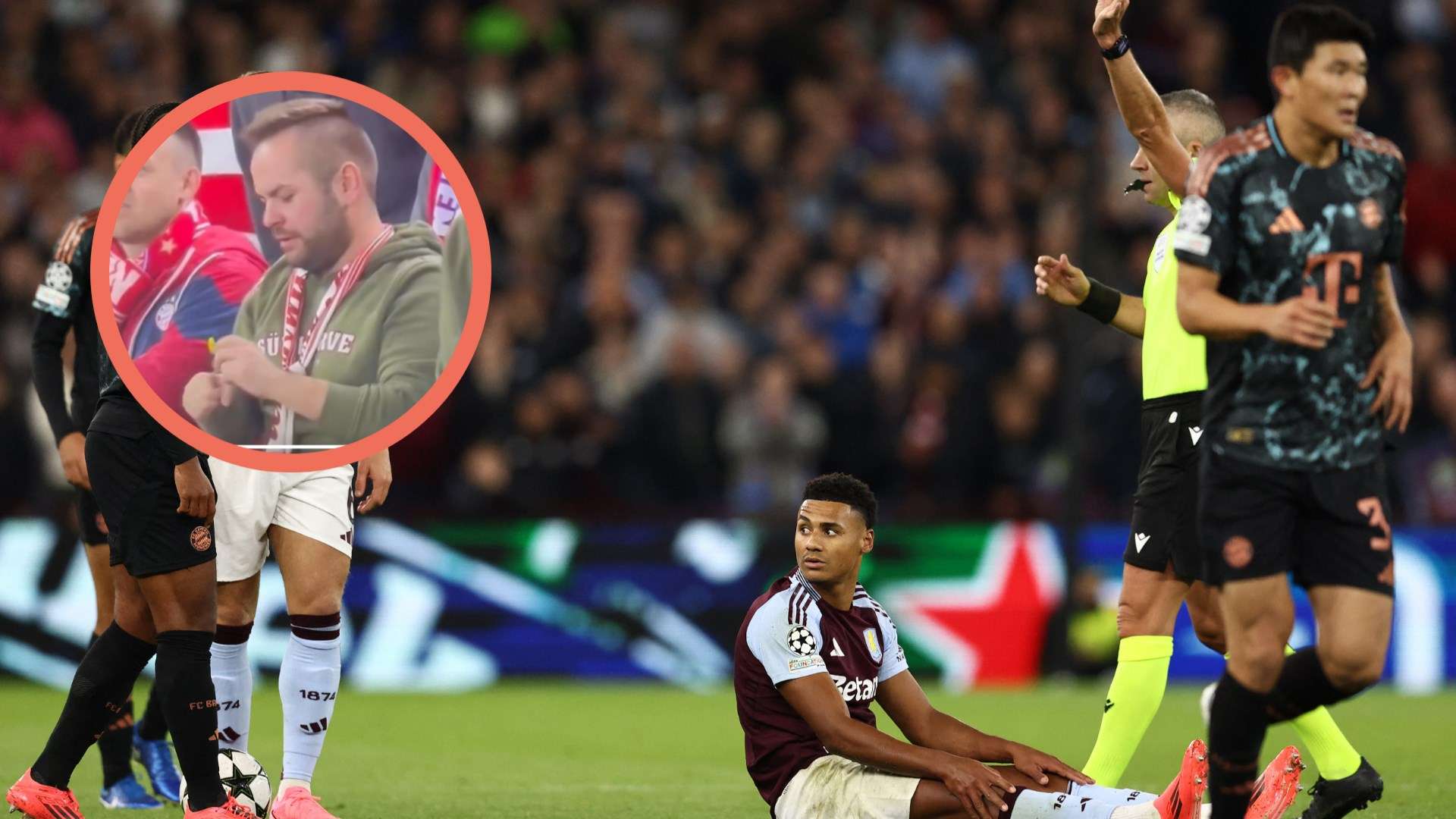 Bayern Aston Villa UCL "fan snorts substance" 2024-2025