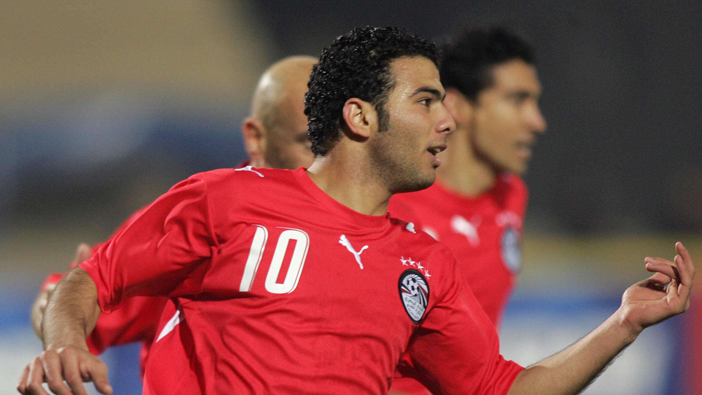 Egyptian forward Emad Moteb jubilates af