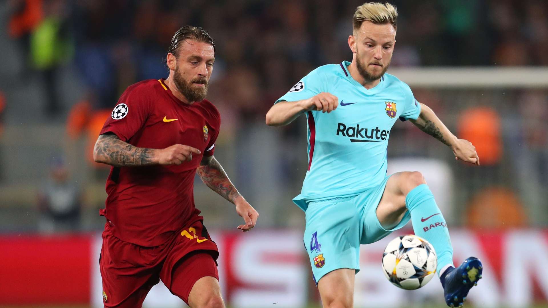 De Rossi Rakitic Roma Barcelona 2018